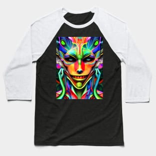 Transdimensional Elf (7) - Trippy Psychedelic Art Baseball T-Shirt